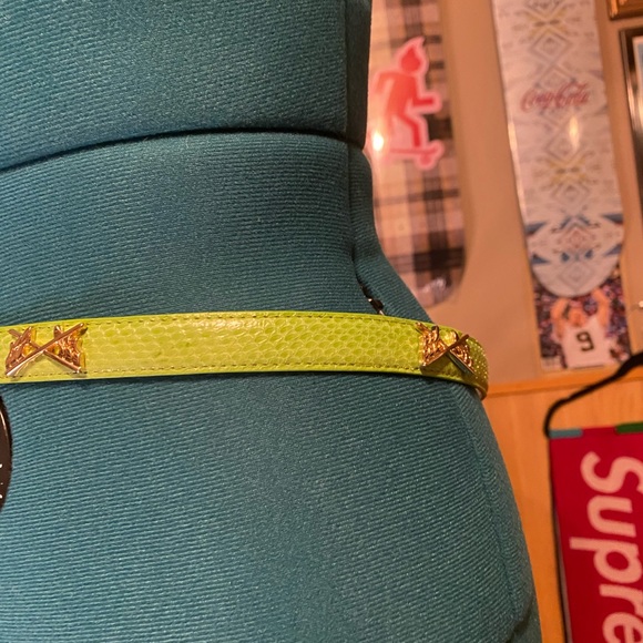 Women\'s real snakeskin golf belt emblem green flags logos main image 5